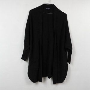 H177 American Eagle Black Open Front Cardigan with Pockets